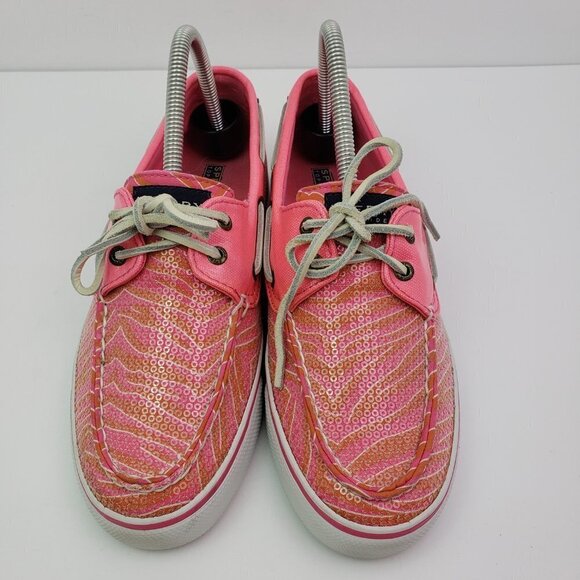Sperry Top Sider Womens Size 8.5 Pink Sequin Slip On Boat Sneaker Shoes 9688904 - Picture 5 of 9